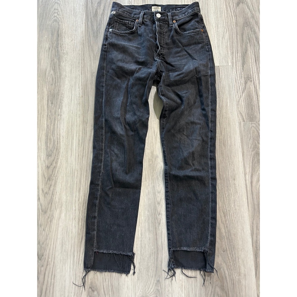 Citizens of Humanity Womens Liya Hi-Lo Hem Classic Fit black Jeans 23 Black‎